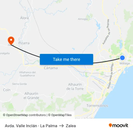 Avda. Valle Inclán - La Palma to Zalea map