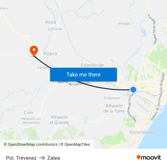 Pol. Trévenez to Zalea map