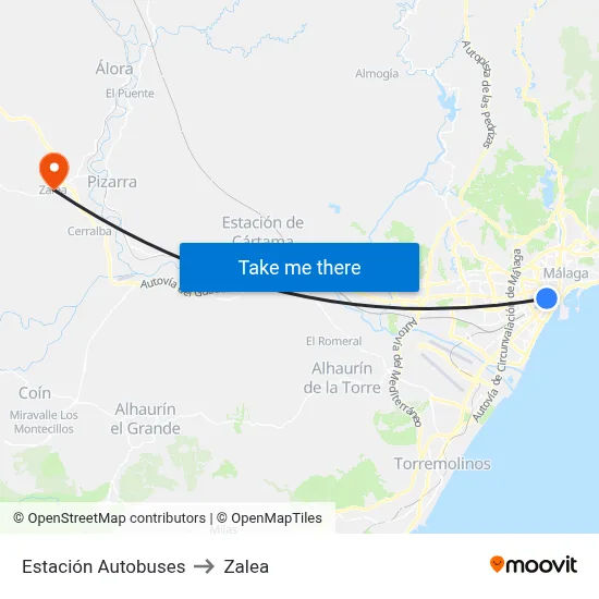 Estación Autobuses to Zalea map