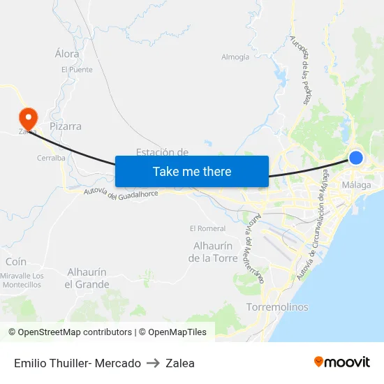 Emilio Thuiller- Mercado to Zalea map