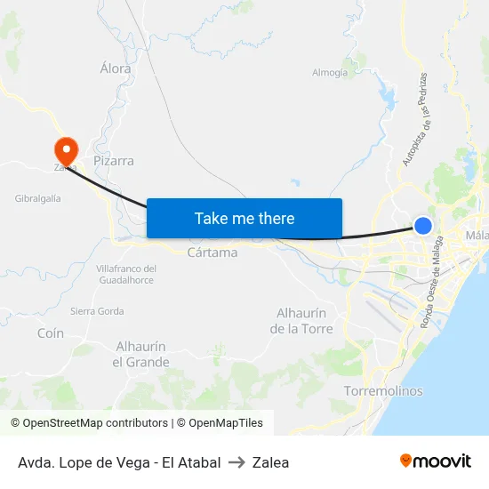 Avda. Lope de Vega - El Atabal to Zalea map