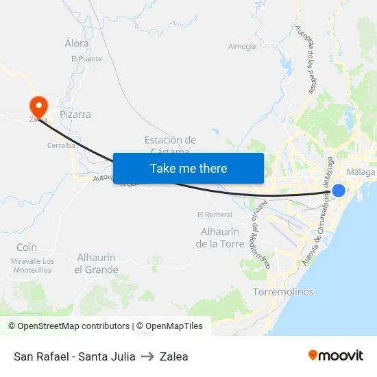 San Rafael - Santa Julia to Zalea map