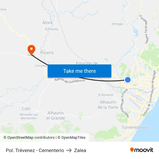 Pol. Trévenez - Cementerio to Zalea map