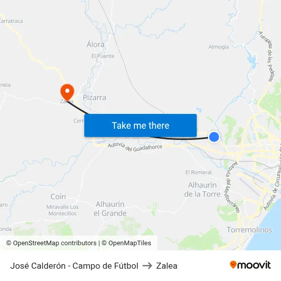 José Calderón - Campo de Fútbol to Zalea map