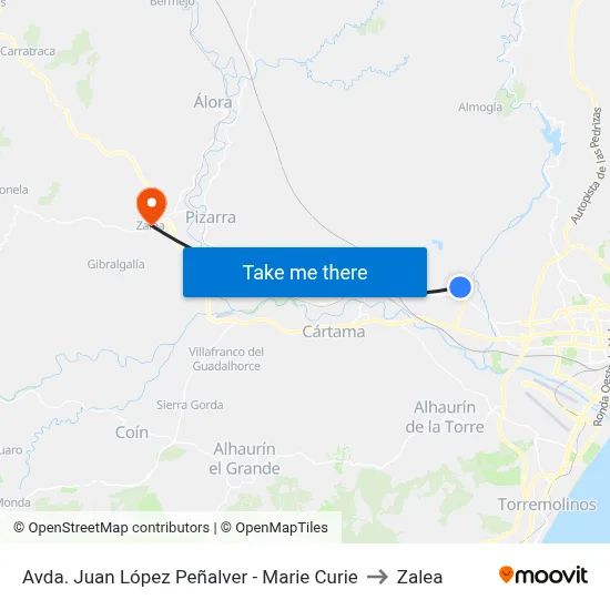 Avda. Juan López Peñalver - Marie Curie to Zalea map