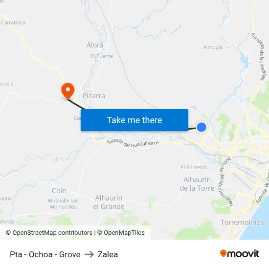 Pta - Ochoa - Grove to Zalea map