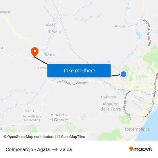Colmenarejo - Ágata to Zalea map