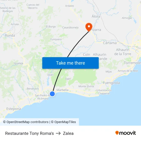 Restaurante Tony Roma's to Zalea map