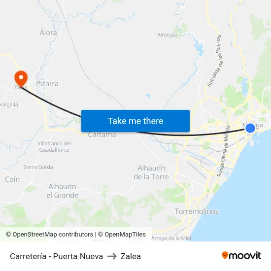 Carretería - Puerta Nueva to Zalea map
