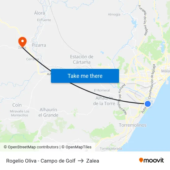 Rogelio Oliva - Campo de Golf to Zalea map