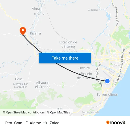 Ctra. Coín - El Álamo to Zalea map