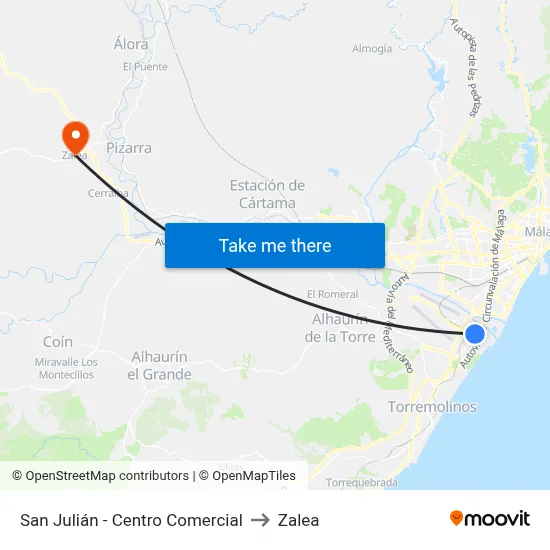 San Julián - Centro Comercial to Zalea map