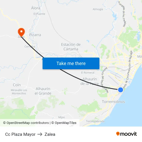 Cc Plaza Mayor to Zalea map