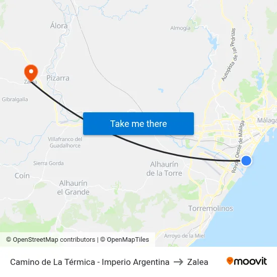 Camino de La Térmica - Imperio Argentina to Zalea map