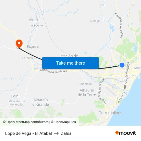 Lope de Vega - El Atabal to Zalea map