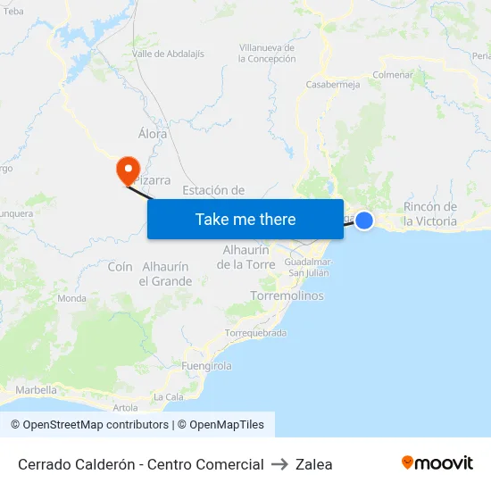 Cerrado Calderón - Centro Comercial to Zalea map