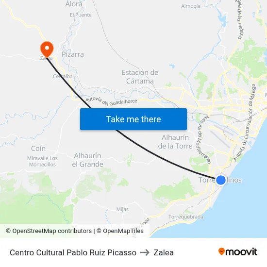Centro Cultural Pablo Ruiz Picasso to Zalea map