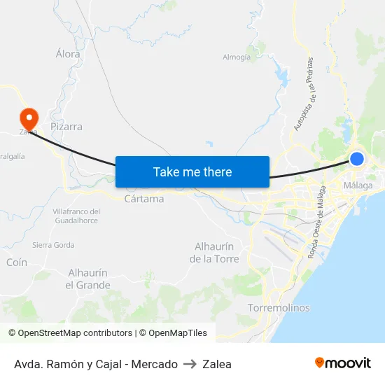Avda. Ramón y Cajal - Mercado to Zalea map