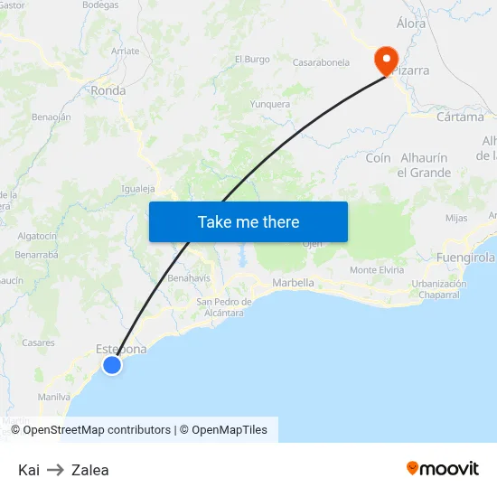 Kai to Zalea map