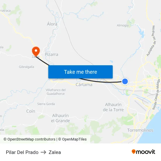 Pilar Del Prado to Zalea map