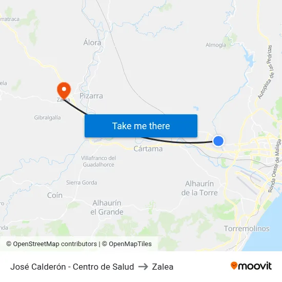 José Calderón - Centro de Salud to Zalea map