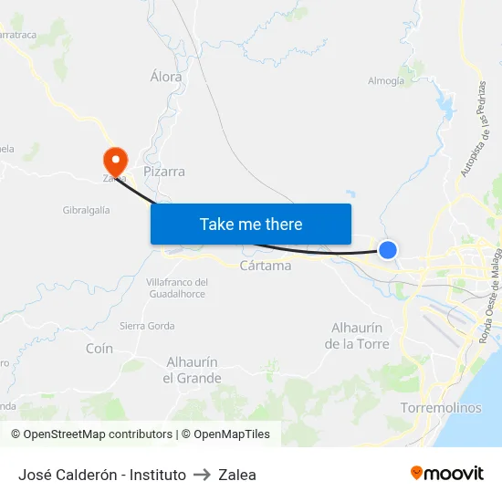 José Calderón - Instituto to Zalea map