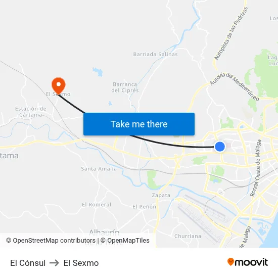 El Cónsul to El Sexmo map