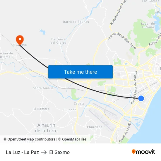 La Luz - La Paz to El Sexmo map