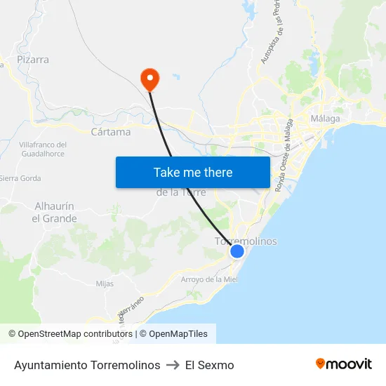 Ayuntamiento Torremolinos to El Sexmo map