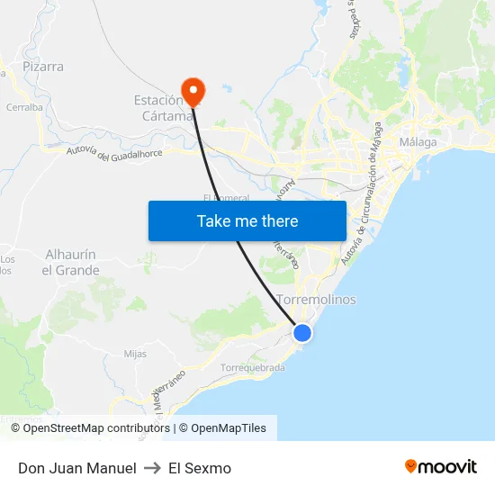 Don Juan Manuel to El Sexmo map