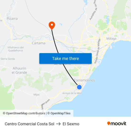 Centro Comercial Costa Sol to El Sexmo map