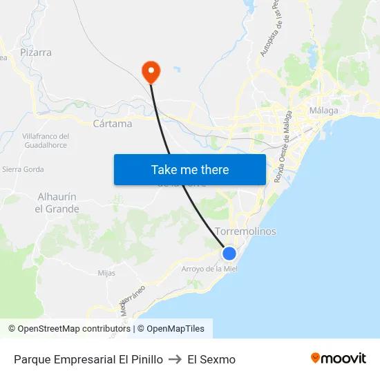 Parque Empresarial El Pinillo to El Sexmo map