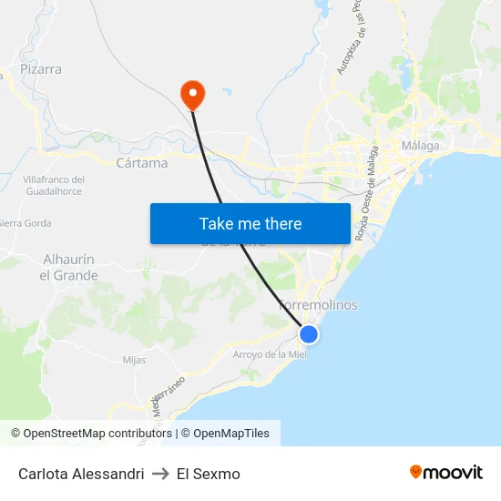 Carlota Alessandri to El Sexmo map