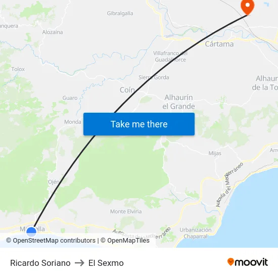 Ricardo Soriano to El Sexmo map