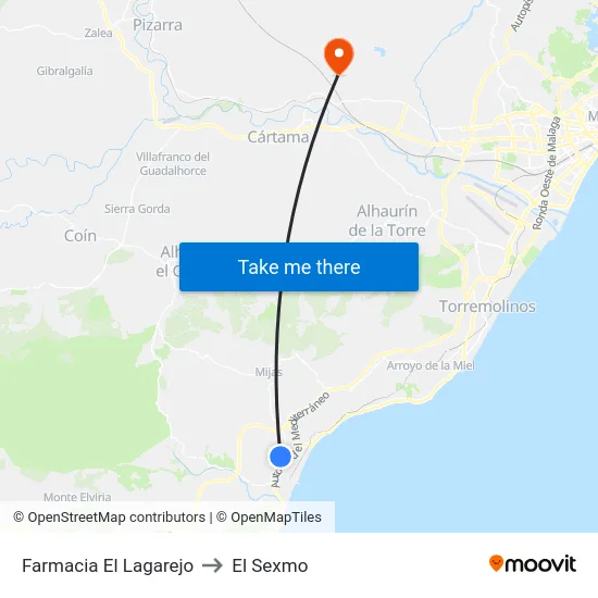 Farmacia El Lagarejo to El Sexmo map
