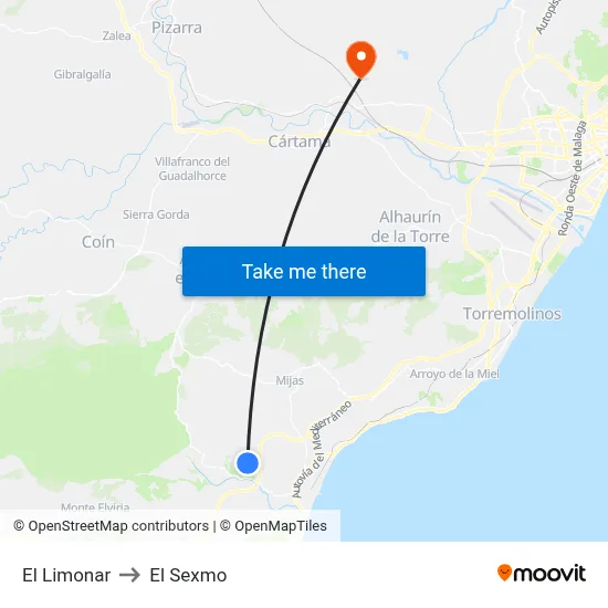 El Limonar to El Sexmo map