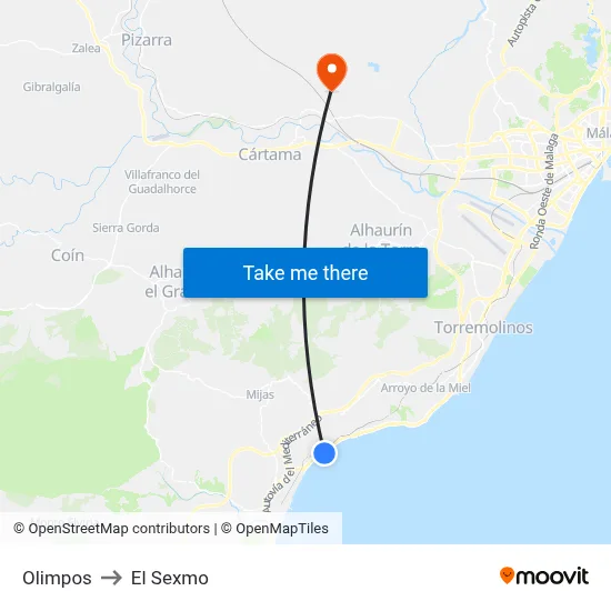 Olimpos to El Sexmo map