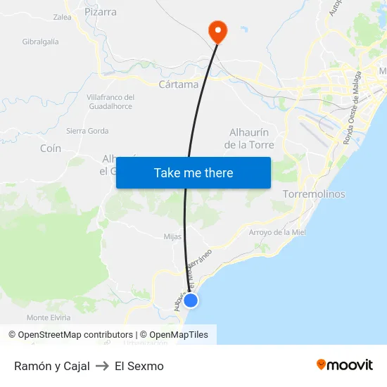 Ramón y Cajal to El Sexmo map
