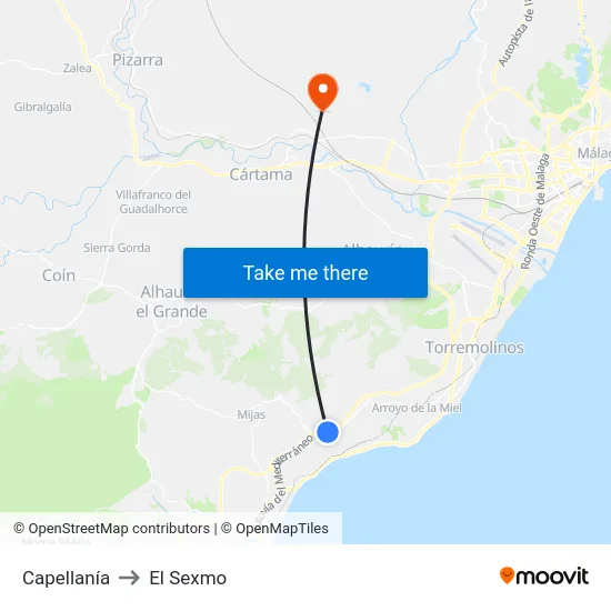 Capellanía to El Sexmo map