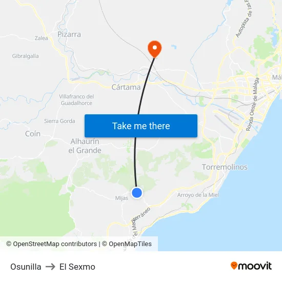 Osunilla to El Sexmo map