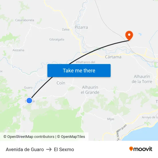 Avenida de Guaro to El Sexmo map