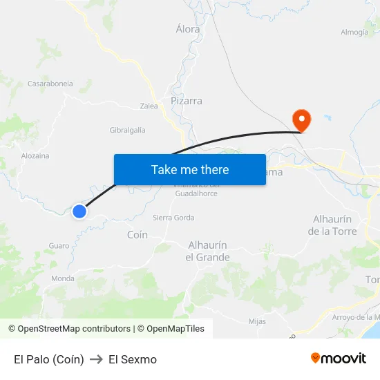 El Palo (Coín) to El Sexmo map