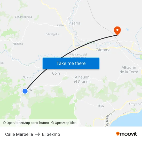 Calle Marbella to El Sexmo map