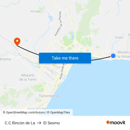 C.C.Rincón de La to El Sexmo map
