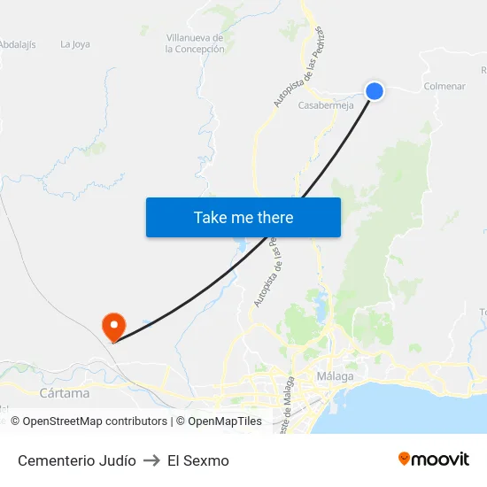 Cementerio Judío to El Sexmo map