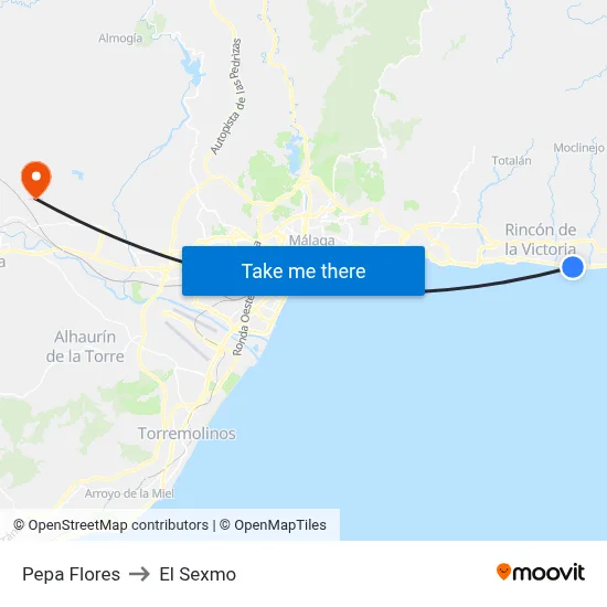 Pepa Flores to El Sexmo map