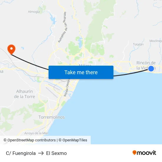 C/ Fuengirola to El Sexmo map