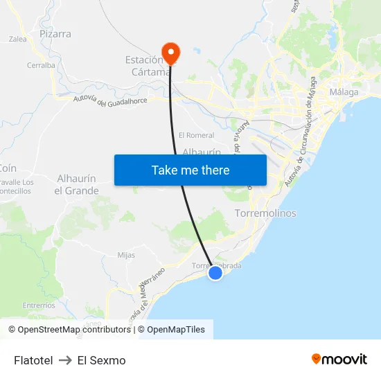 Flatotel to El Sexmo map