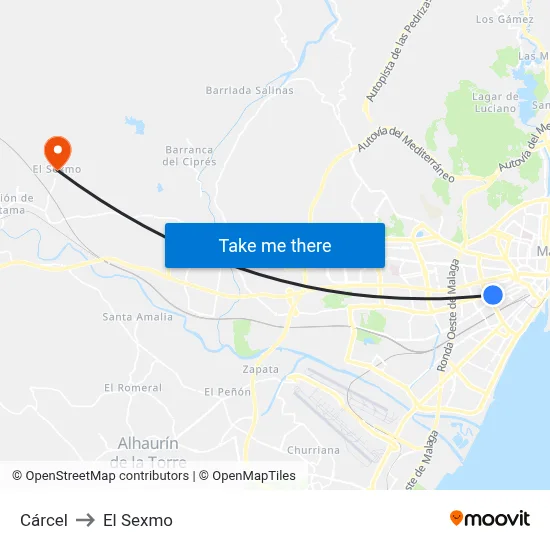 Cárcel to El Sexmo map