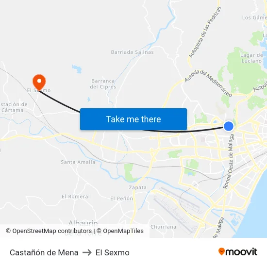 Castañón de Mena to El Sexmo map